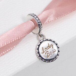 Pandora Lady Boss Charm Bracelet Dangle Pendant Gift S925 Silver with box